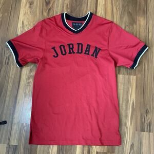 Jordan Men's Small Nike Jumpman Air Mesh Jersey #23 Short Sleeve Red AR0028-687